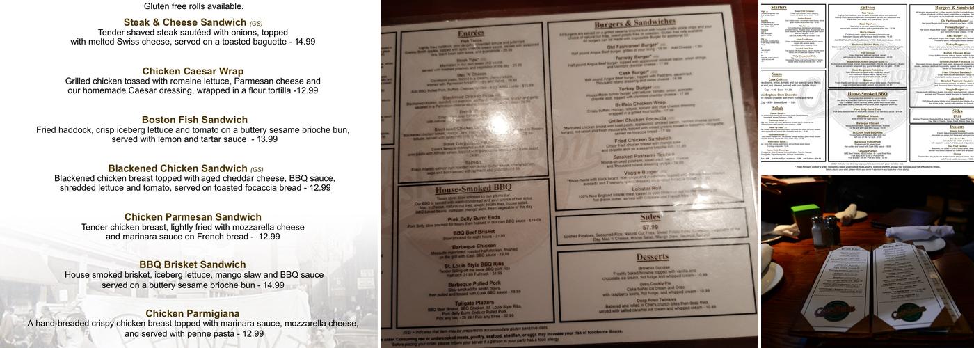 Cask 'n Flagon Menu