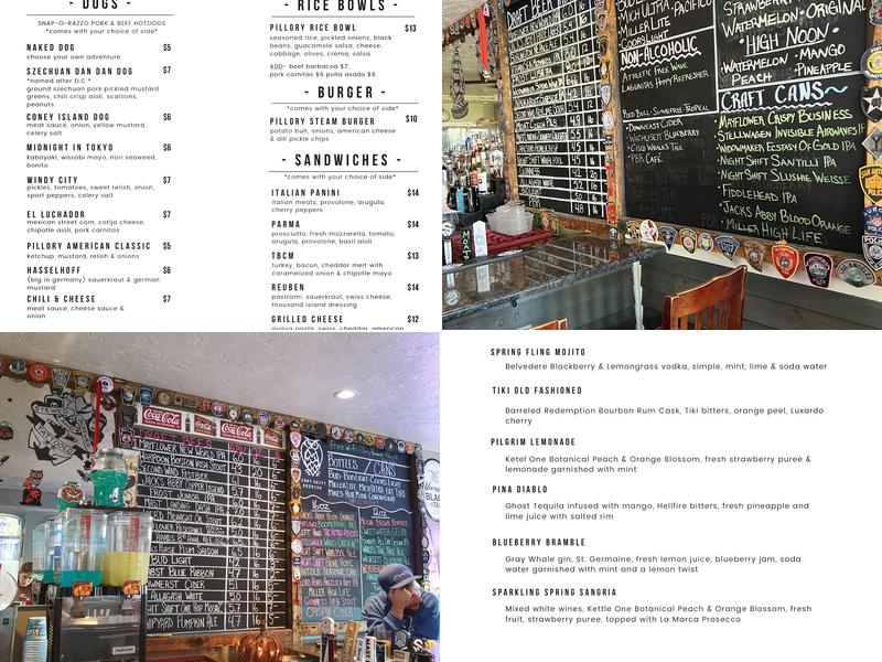 Pillory Pub Menu