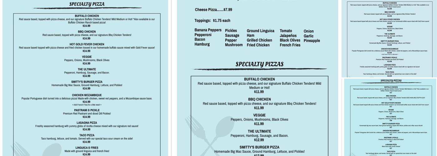 Smitty's Pub & Pizza Menu