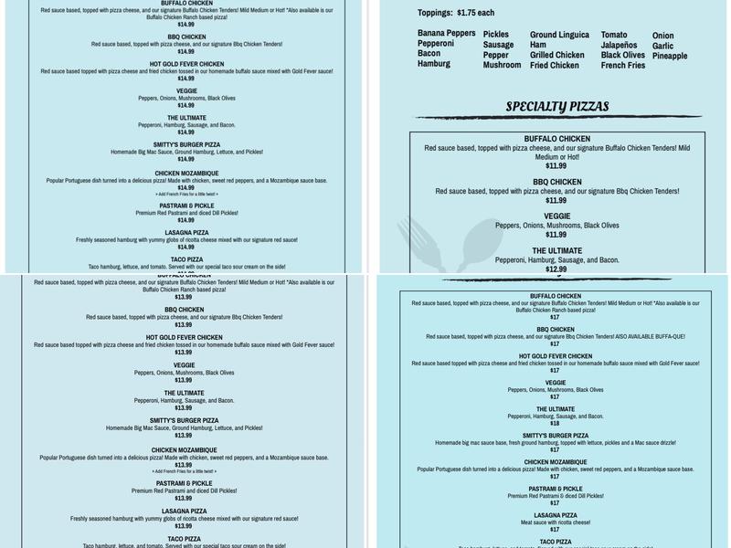 Smitty's Pub & Pizza Menu