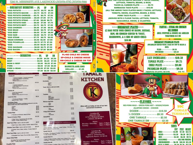 Tamale Kitchen Menu