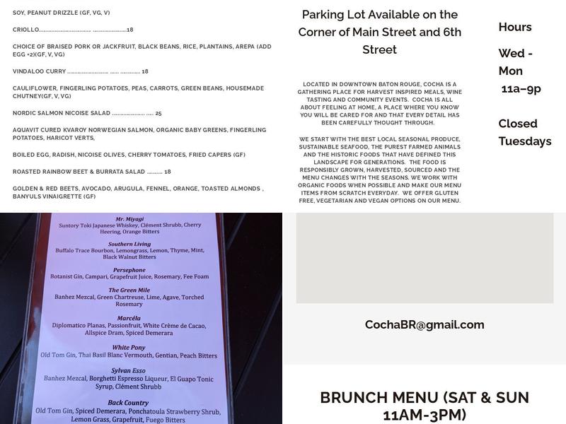 Cocha Menu