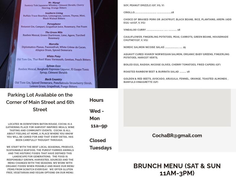 Cocha Menu
