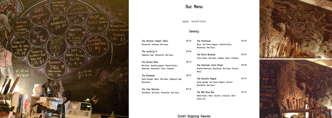 Thistle & Mirth Menu