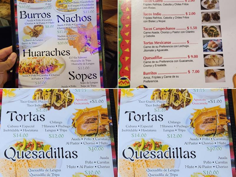 La Taberna Night Club Menu