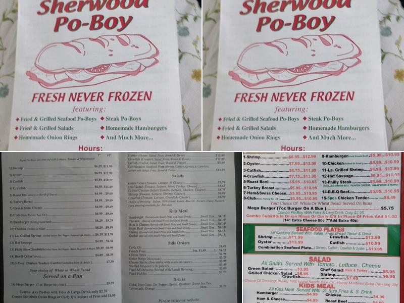 Sherwood Po-boy Menu