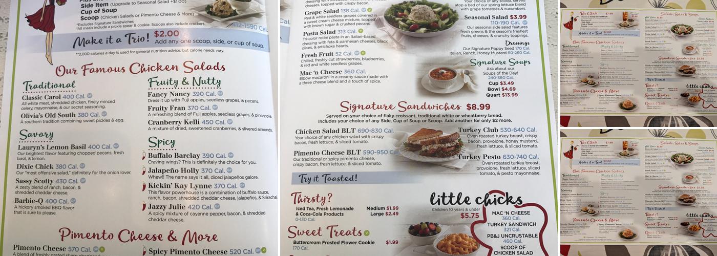 Chicken Salad Chick Menu