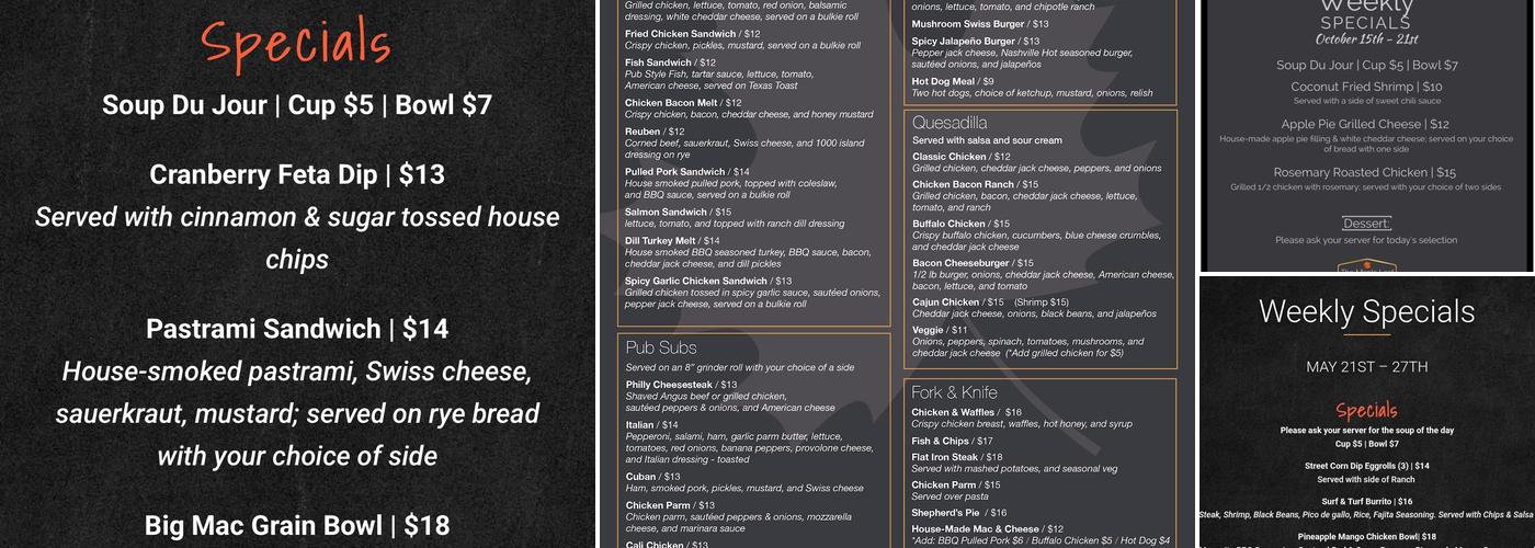 The Maple Leaf Pub Menu
