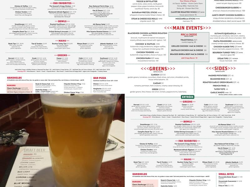 Jake n JOES Sports Grille - Woburn Menu