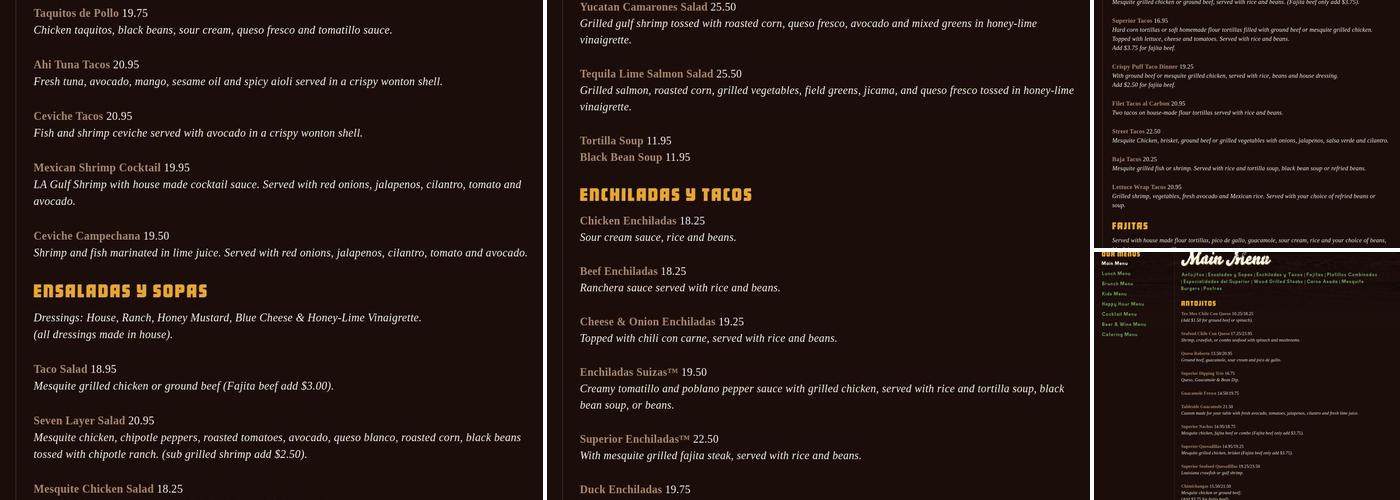 Superior Grill Highland Menu