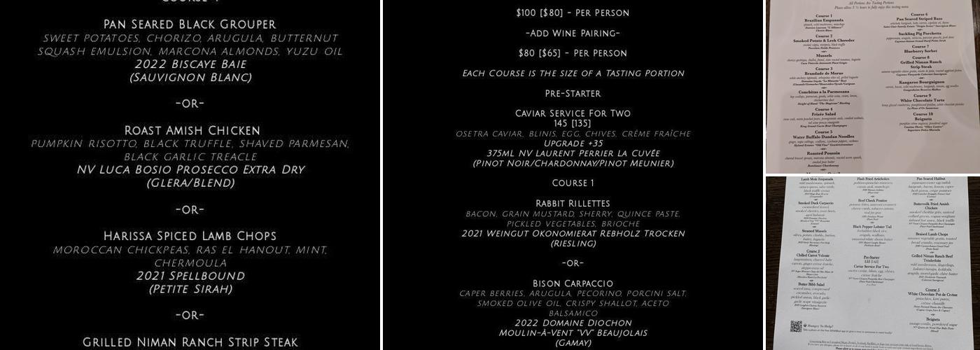 Blood & Sand Menu