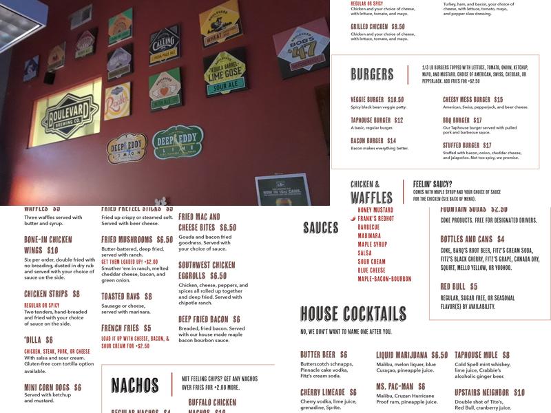 417 Taphouse Menu