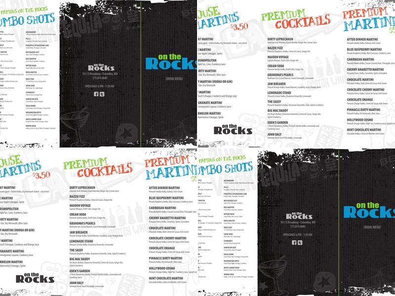 On the Rocks Menu