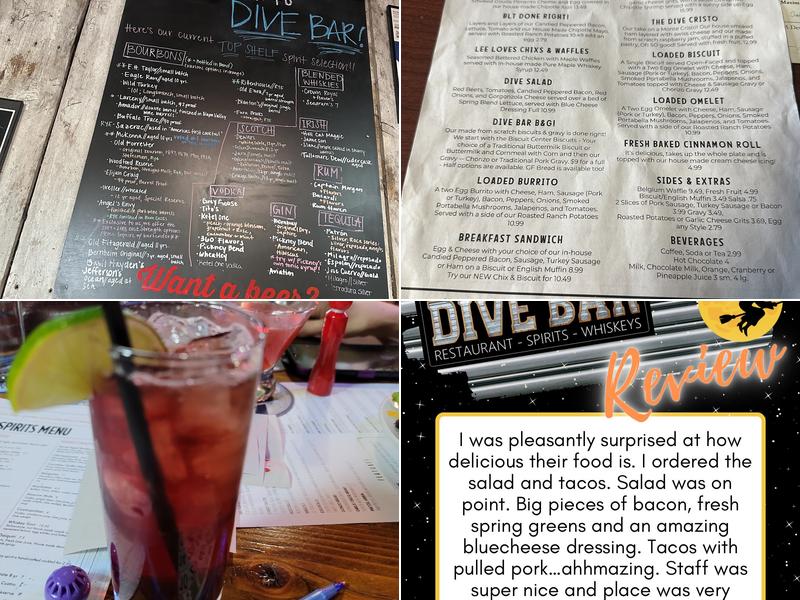 Dive Bar Menu