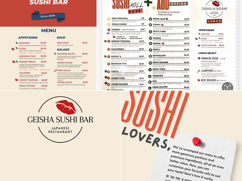Geisha Sushi Bar Menu