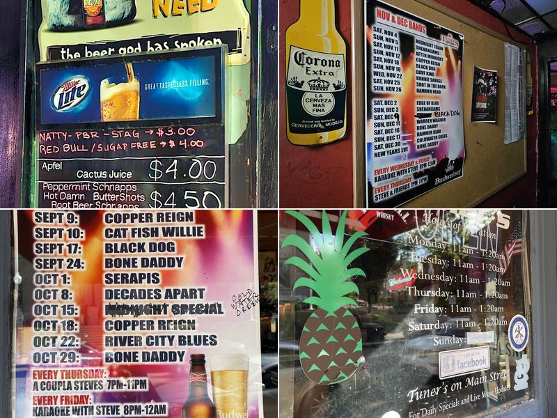 Tuners on Main Street Menu