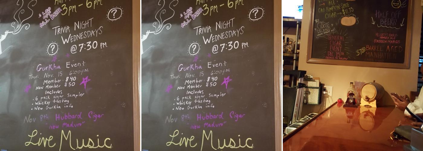 Montrey's Cigar Lounge Menu