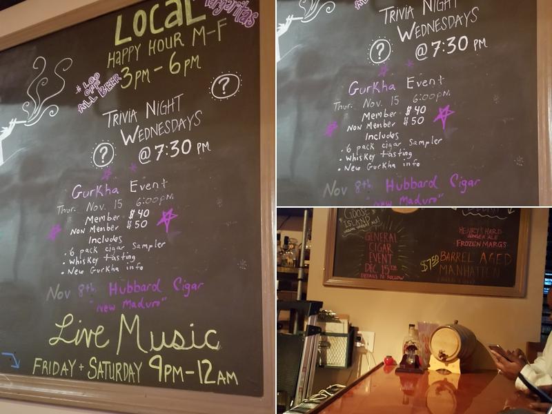 Montrey's Cigar Lounge Menu