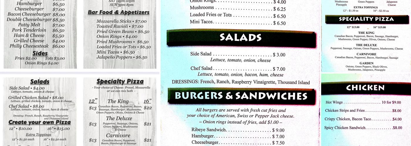 Dave's Tavern Menu