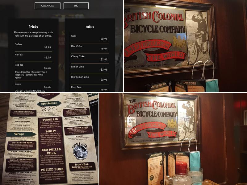 Lyon's Pub Menu