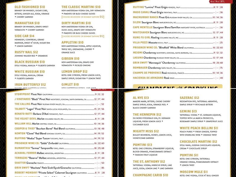 Nye's Bar Menu