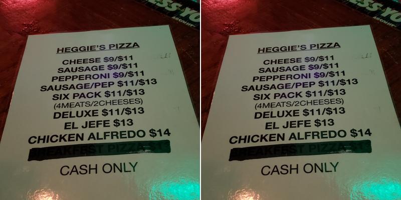 19 Bar Menu