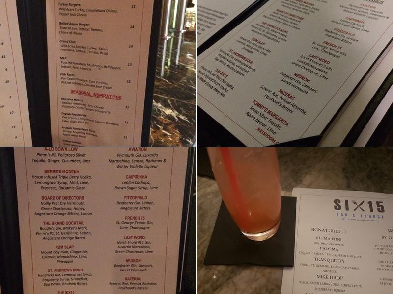 Six15 Bar & Lounge Menu
