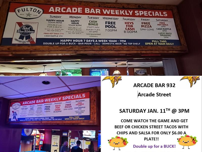 Arcade Bar Menu