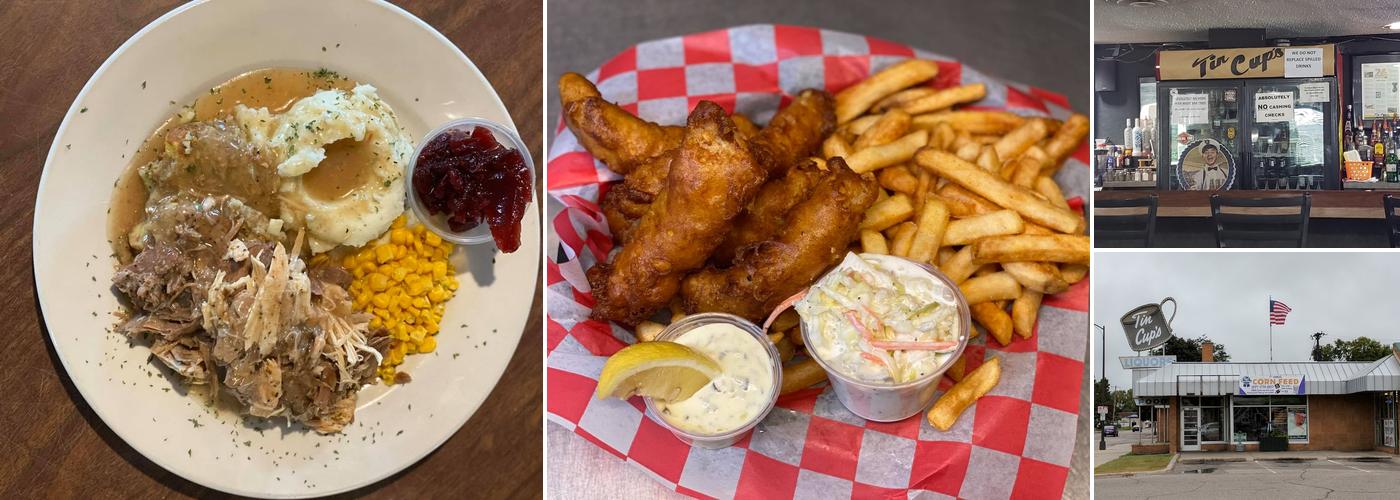 Tin cup plus Ethiopian restaurant