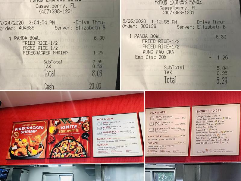 Panda Express Menu