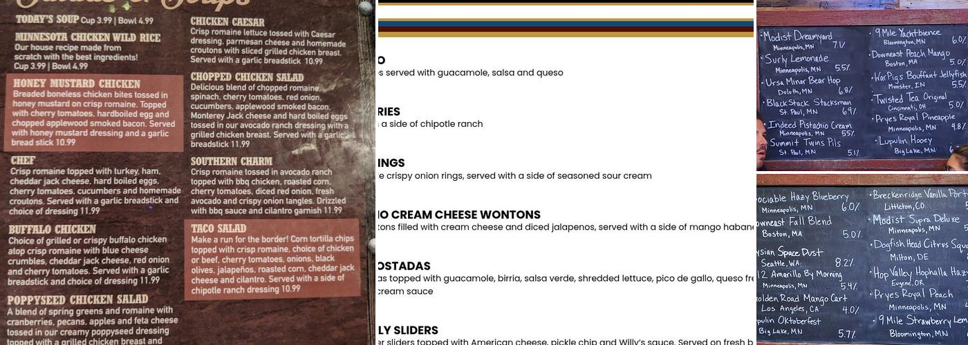 WILLY McCOYS Menu