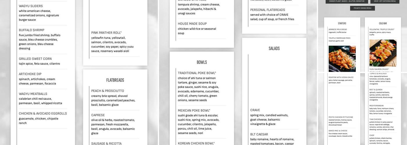 CRAVE Menu