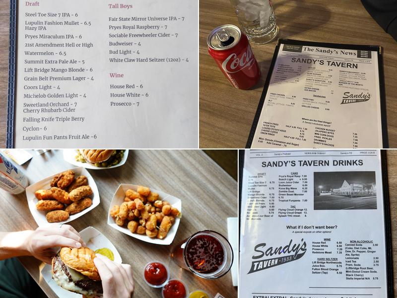 Sandy's Tavern Menu