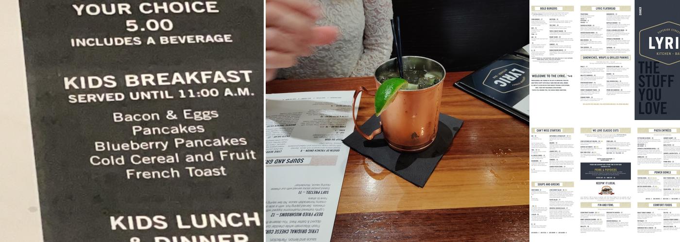 Lyric Kitchen · Bar Menu