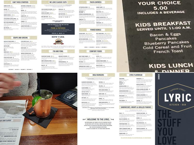 Lyric Kitchen · Bar Menu