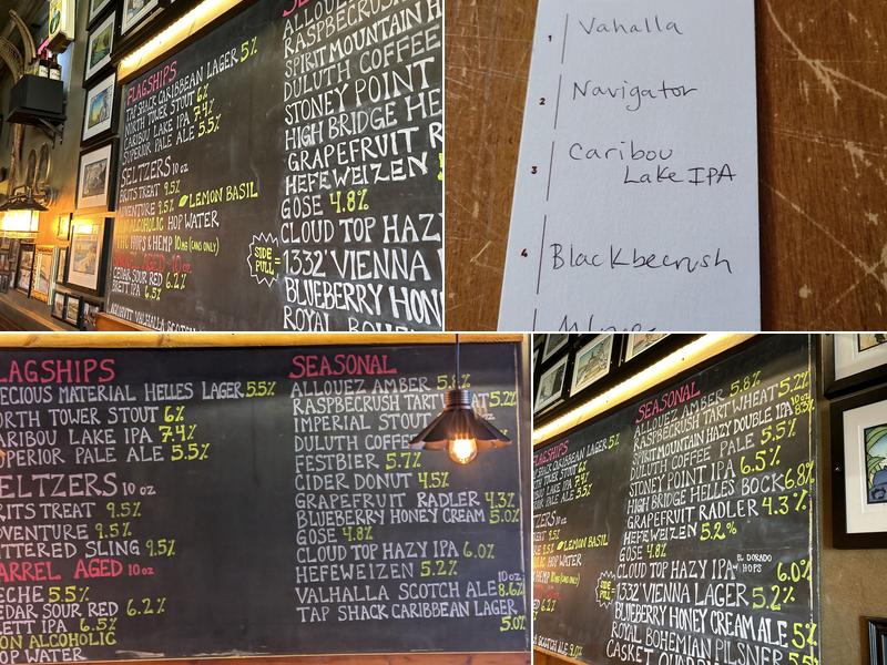 Cedar Lounge Earth Rider Brewery taproom Menu