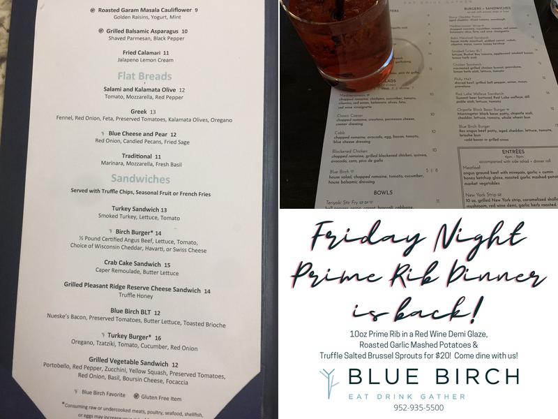 Blue Birch Menu