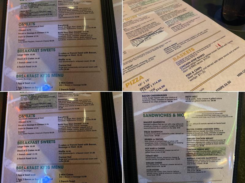 Scoop's Pub Menu