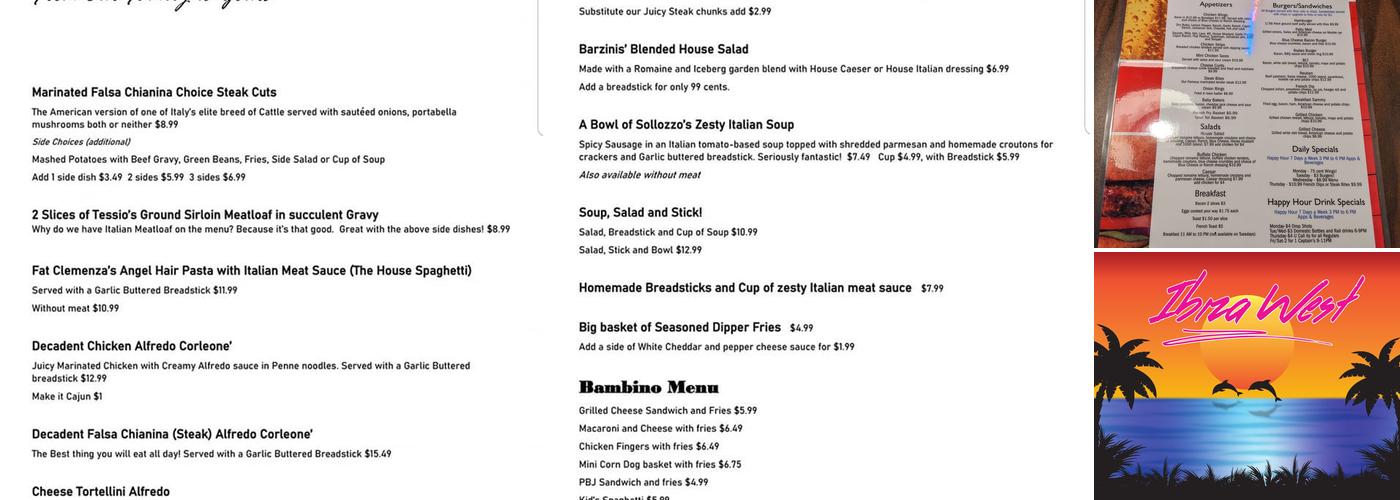 Danno's Ibiza West Menu