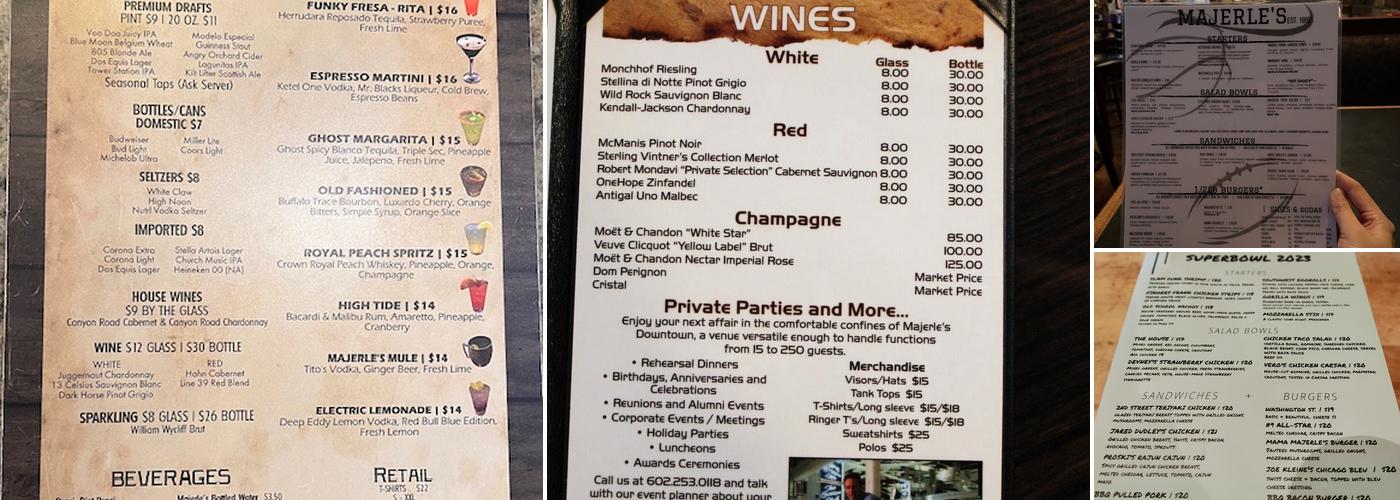 Majerle's Sports Grill Menu