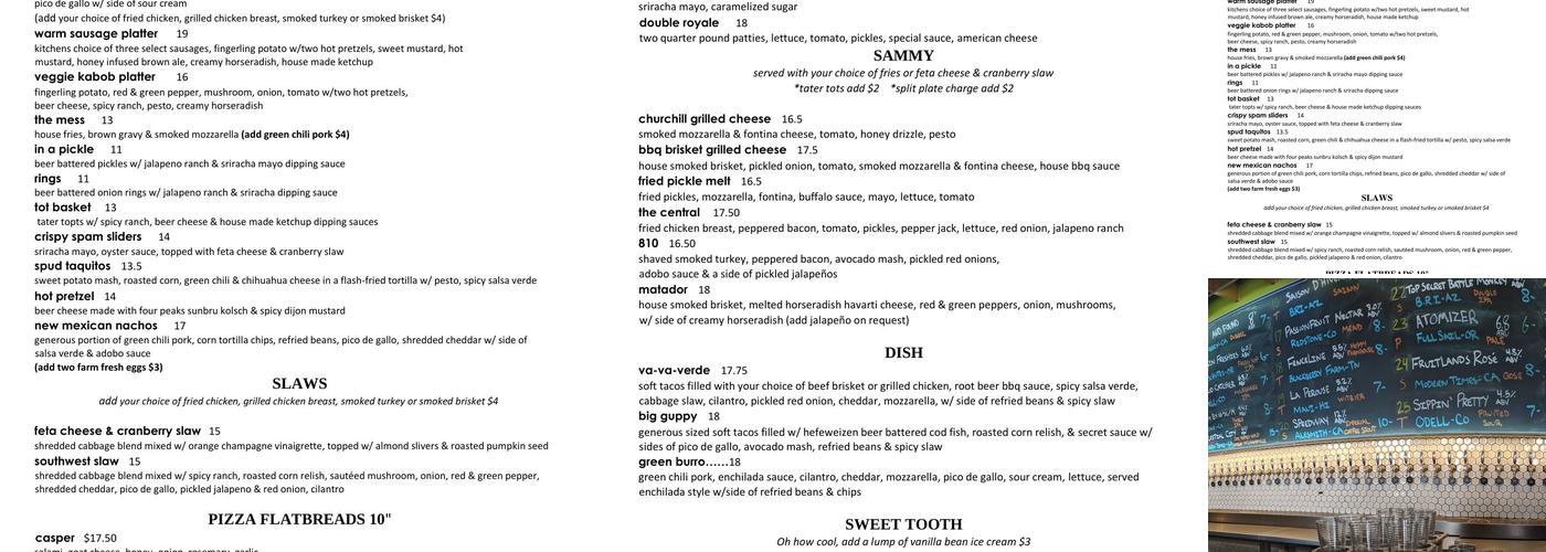 Angel's Trumpet Ale House Menu