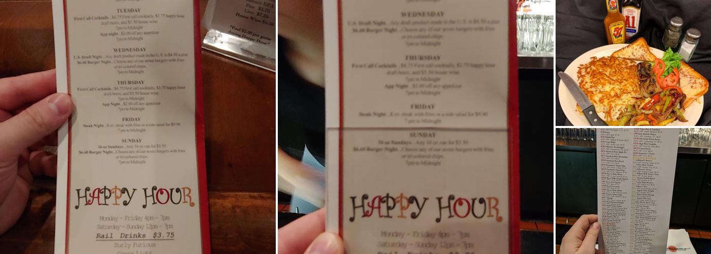 Williams Uptown Pub & Peanut Bar Menu