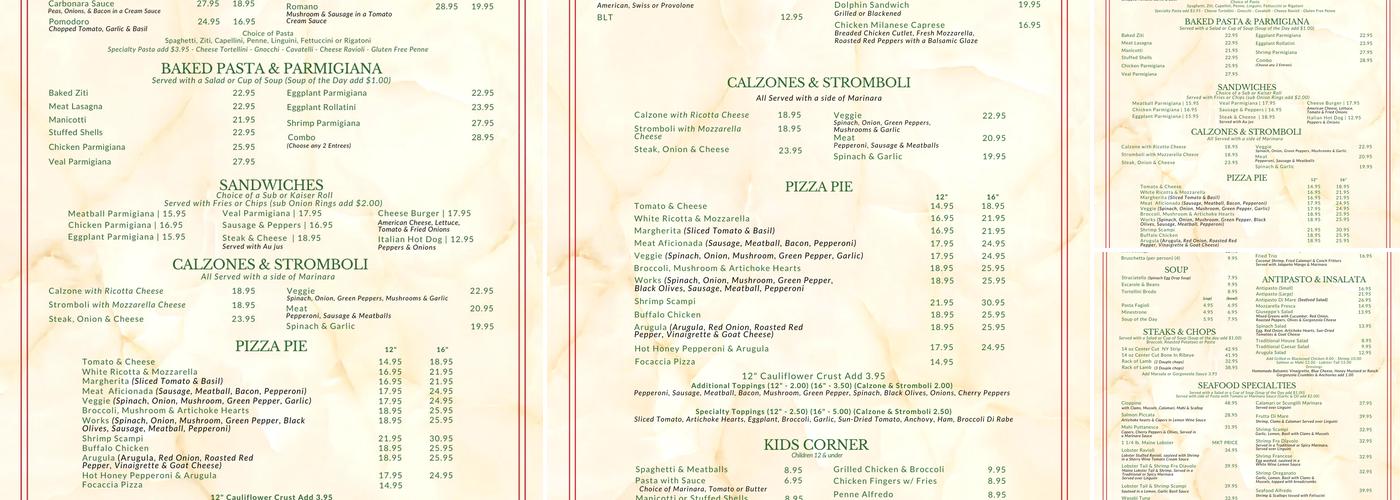 Casa Giuseppe's Italian Grill Menu