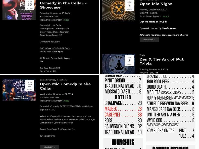 The Cellar Menu
