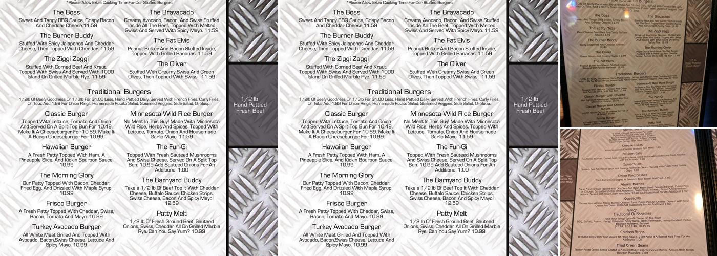 Atomic Star Tavern Menu