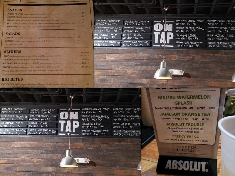 Fondren Public Menu