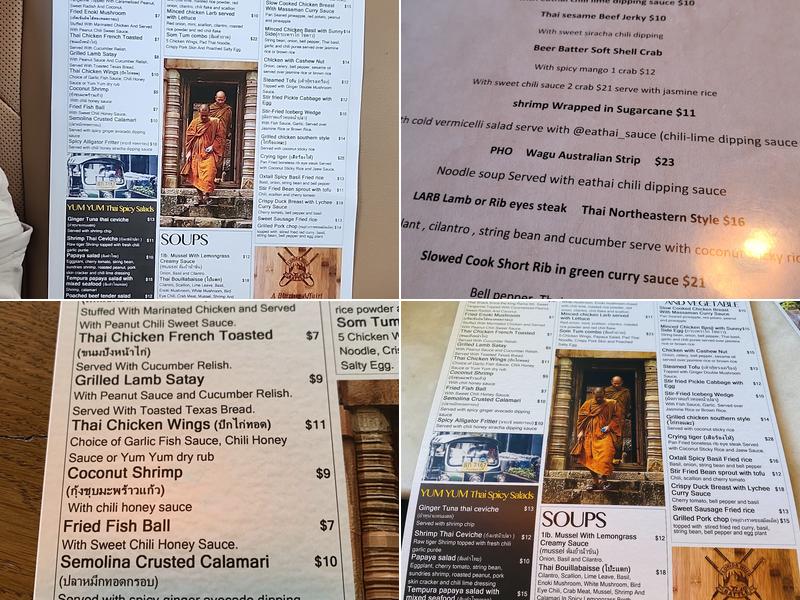 Eathai Menu