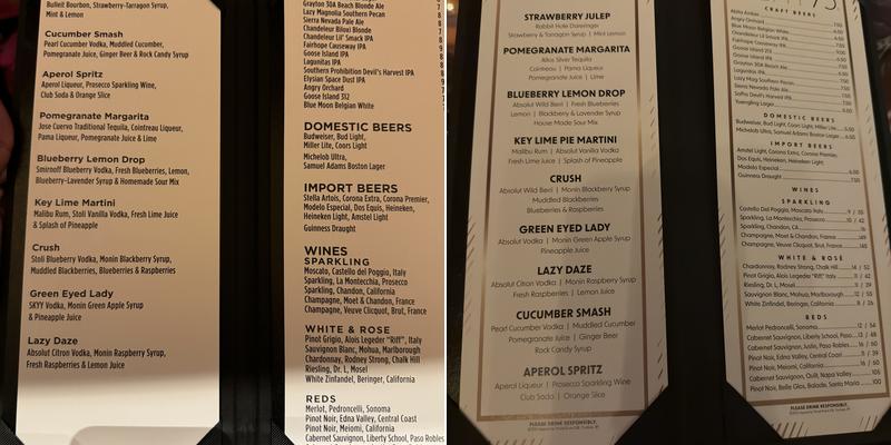 Eight 75 Menu