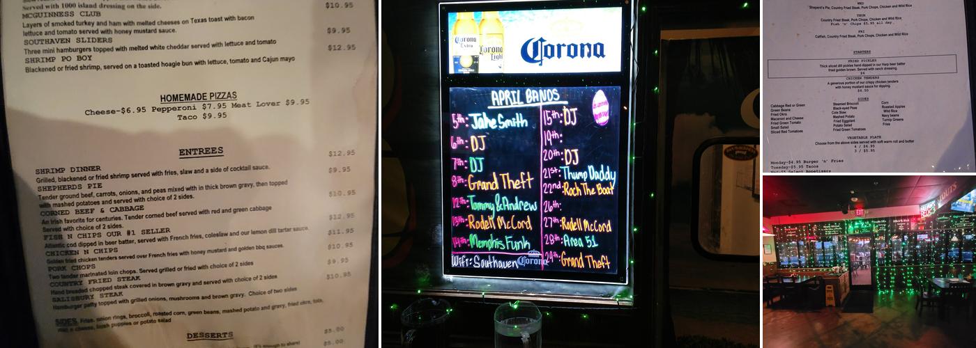 Dan McGuinness Pub Menu