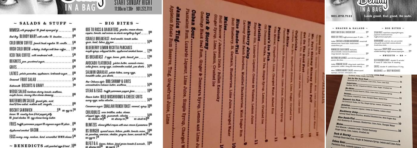 Bar DKDC Menu